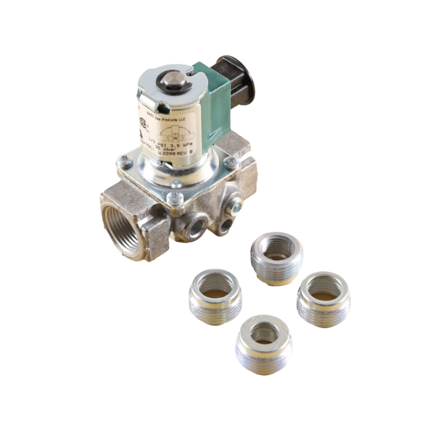 Baso H91RG-1C REVB 3/4" NPT Connection Size, 24V, 325,000 BTU Capacity, 1/2#, Automatic Gas Valve