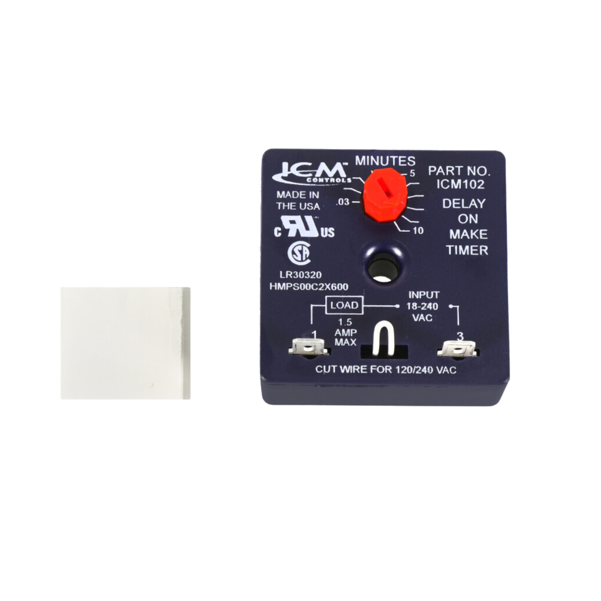 ICM Controls ICM102 18240VAC, 1.5A, DelayonMake Timer with Adjustab