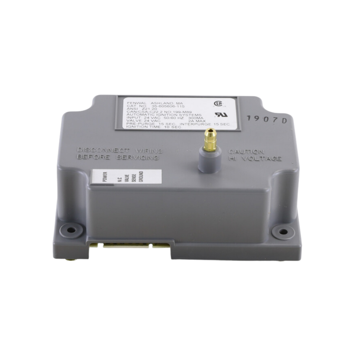 Fenwal 35-605606-115 24VAC, 15s Pre-Purge, 15s Inter-Purge, 10s Ignition Time, Direct, Spark Ignition Module