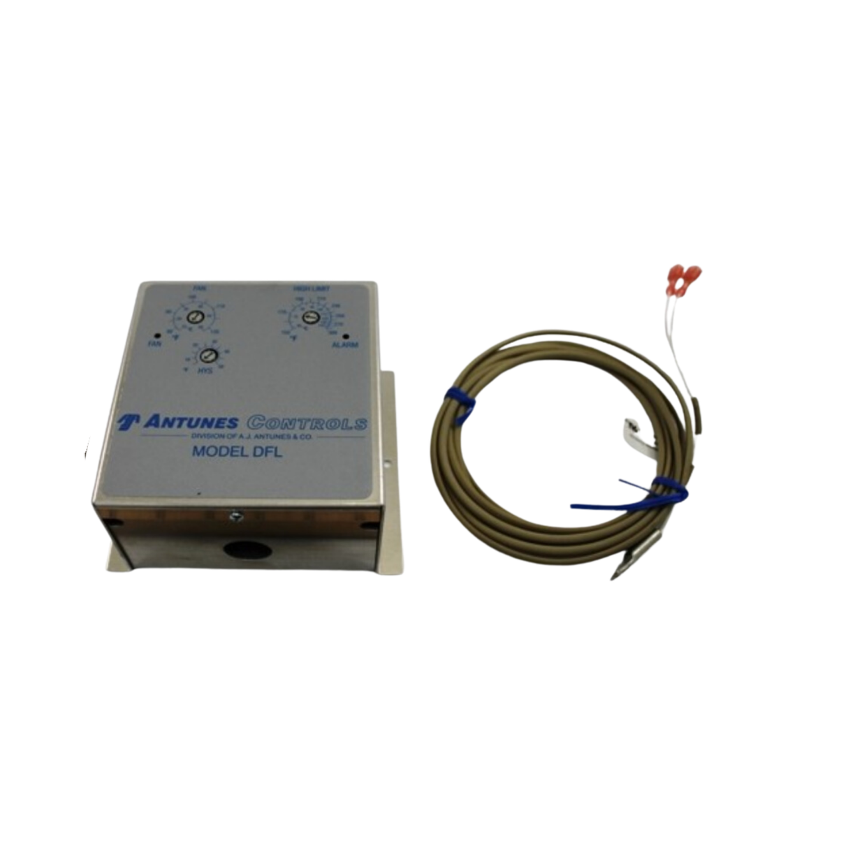 A.J. Antunes 8743130044 120VAC, 2-SPST, Dual Fan and Limit Controller with 10' Sensor and Enclosure with Conduit Knockout