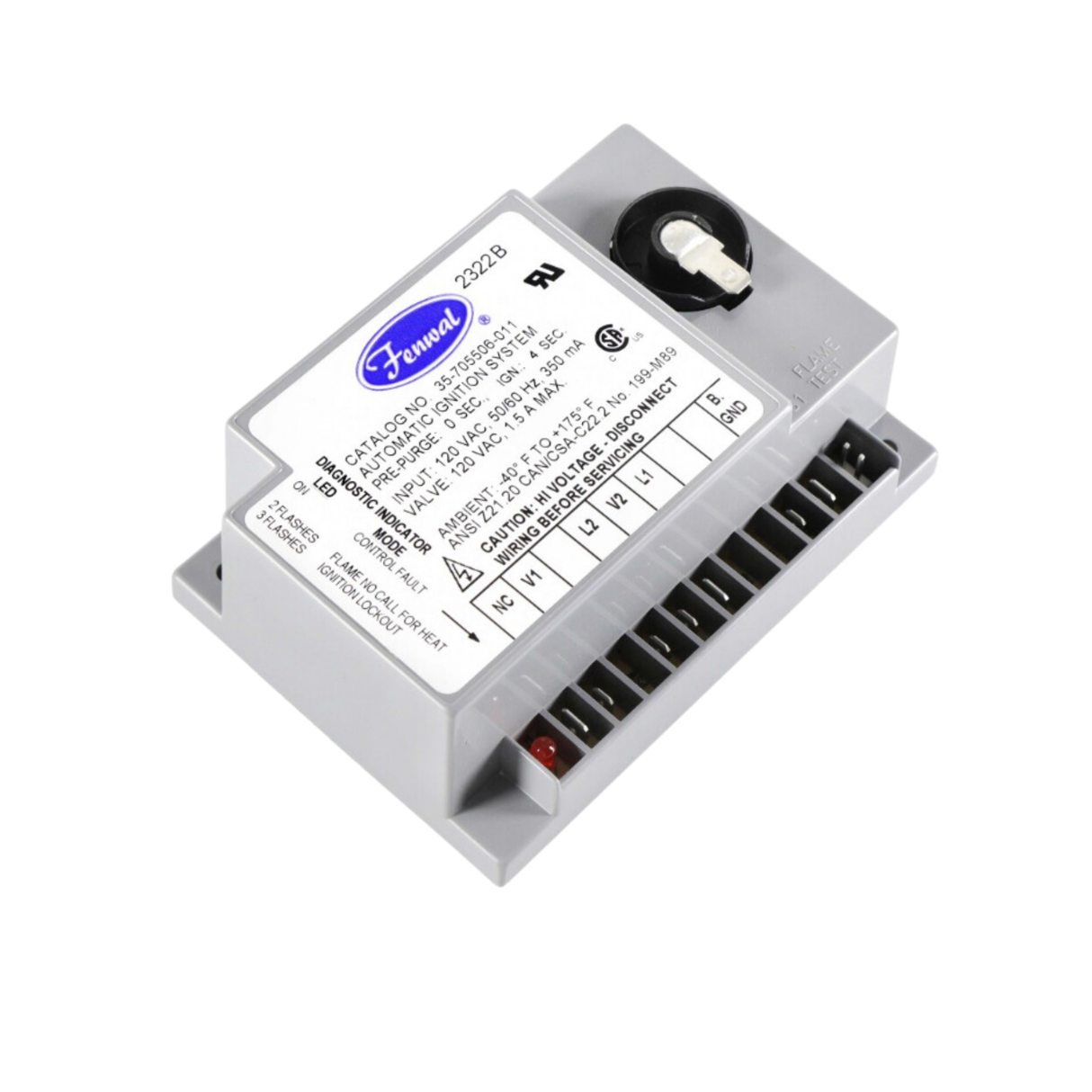 Fenwal 35-705506-011G 120VAC, 0 Pre-Purge, 0 Inter-Purge, 4s Ignition Time, Ignition Module