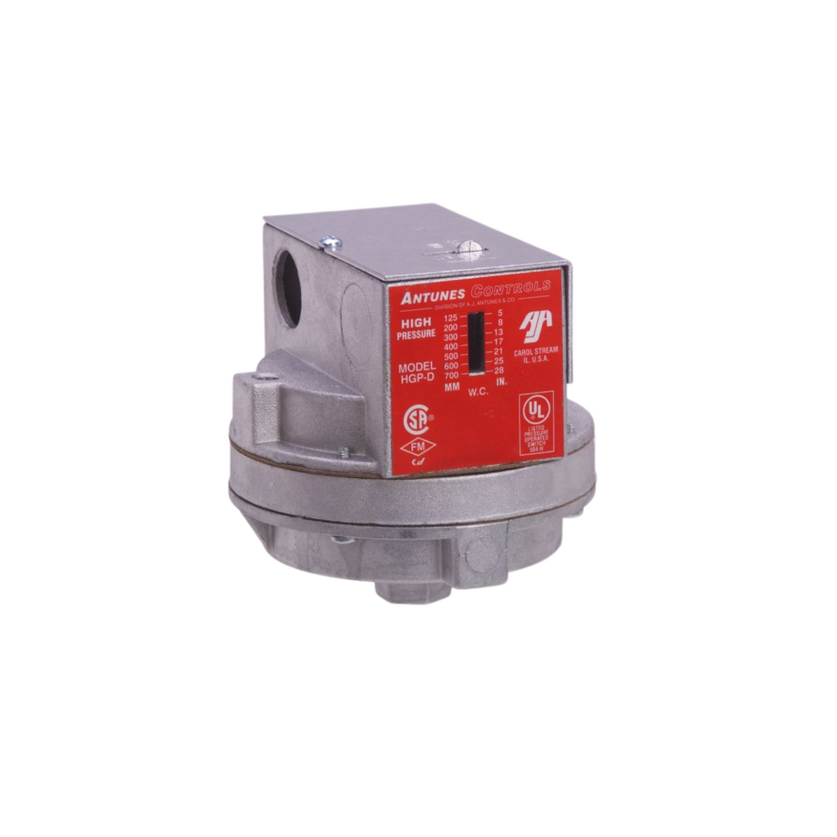 A.J. Antunes 803113801 5" to 28" WC DPDT Manual Gas Pressure Switch