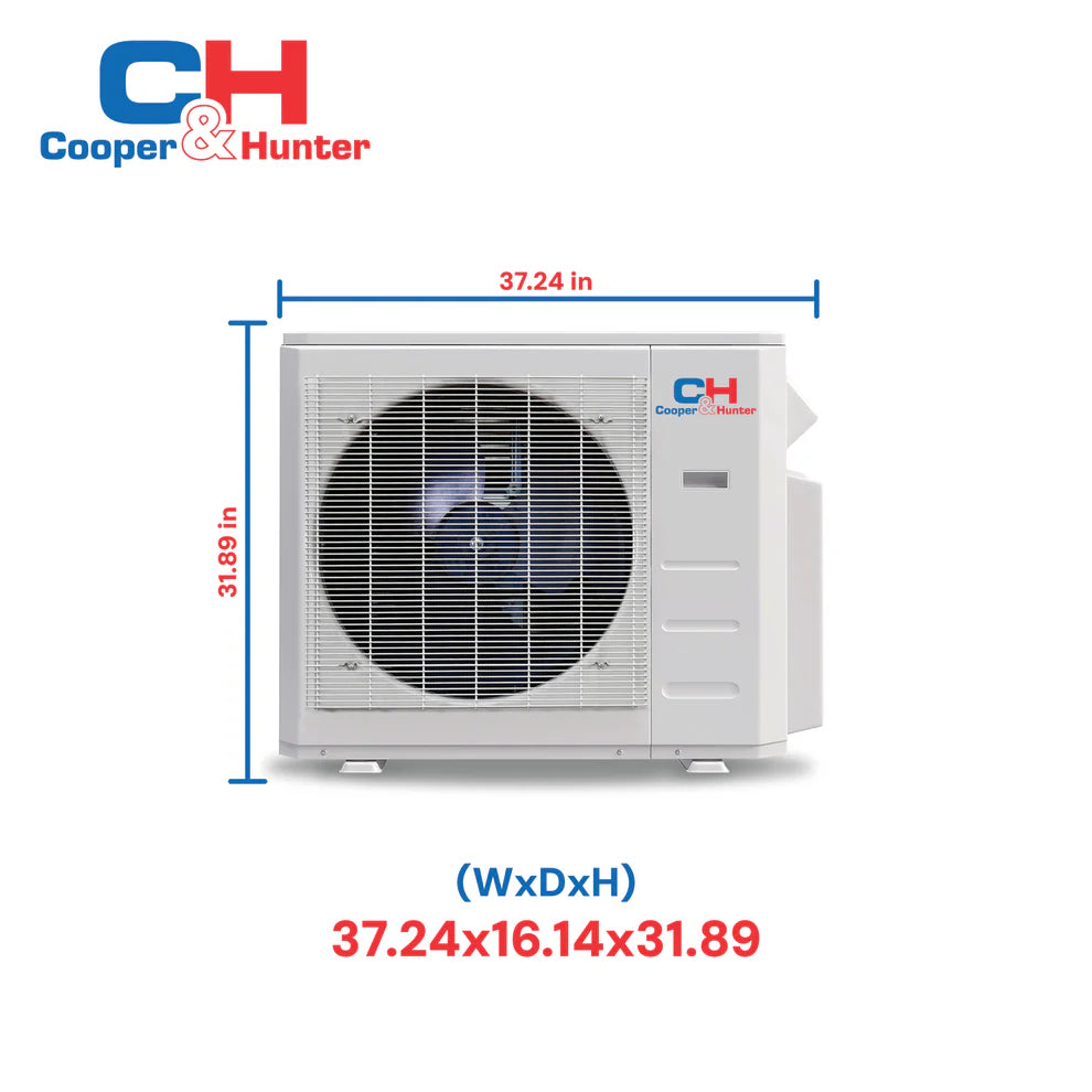 Cooper&Hunter R454B, 18,000 BTU 1.5 TON 18.5 SEER Ducted AHU and Heat Pump Inverter System with Multi Position Air Handler Unit