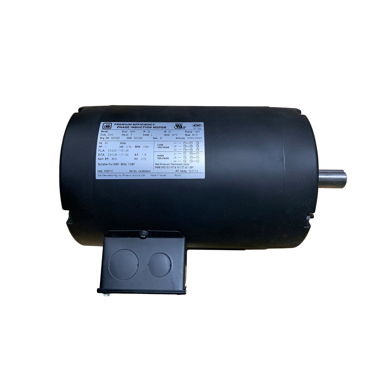 Dial - 2605 Motor - 2 HP 3 Phase 230/460 Volt