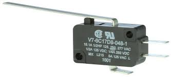 Honeywell V7-6C17D8-048-1 Micro Switch, Miniature Basic Switches: V7 Series, Single Pole Double Throw (SPDT), 15.1A@125, 250, or 277VAC, 59.4 mm