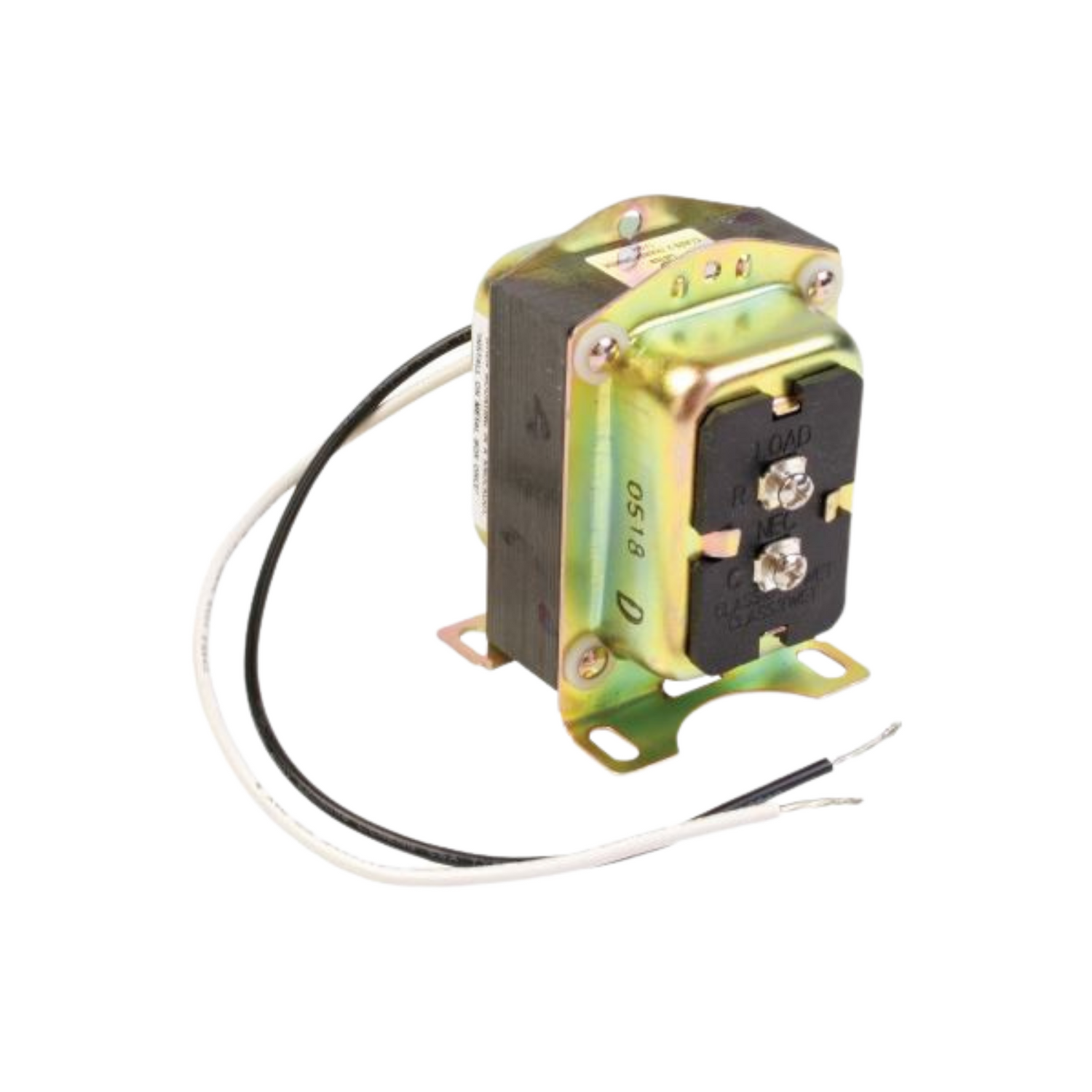 Honeywell AT120A1004 - Transformer, 120v/208v/240v Primary to 27v Secondary, 20va, Foot Mounted, Plate Mounted on 2"x4" or 4"x4" Outlet Box, 9" Lead Wires