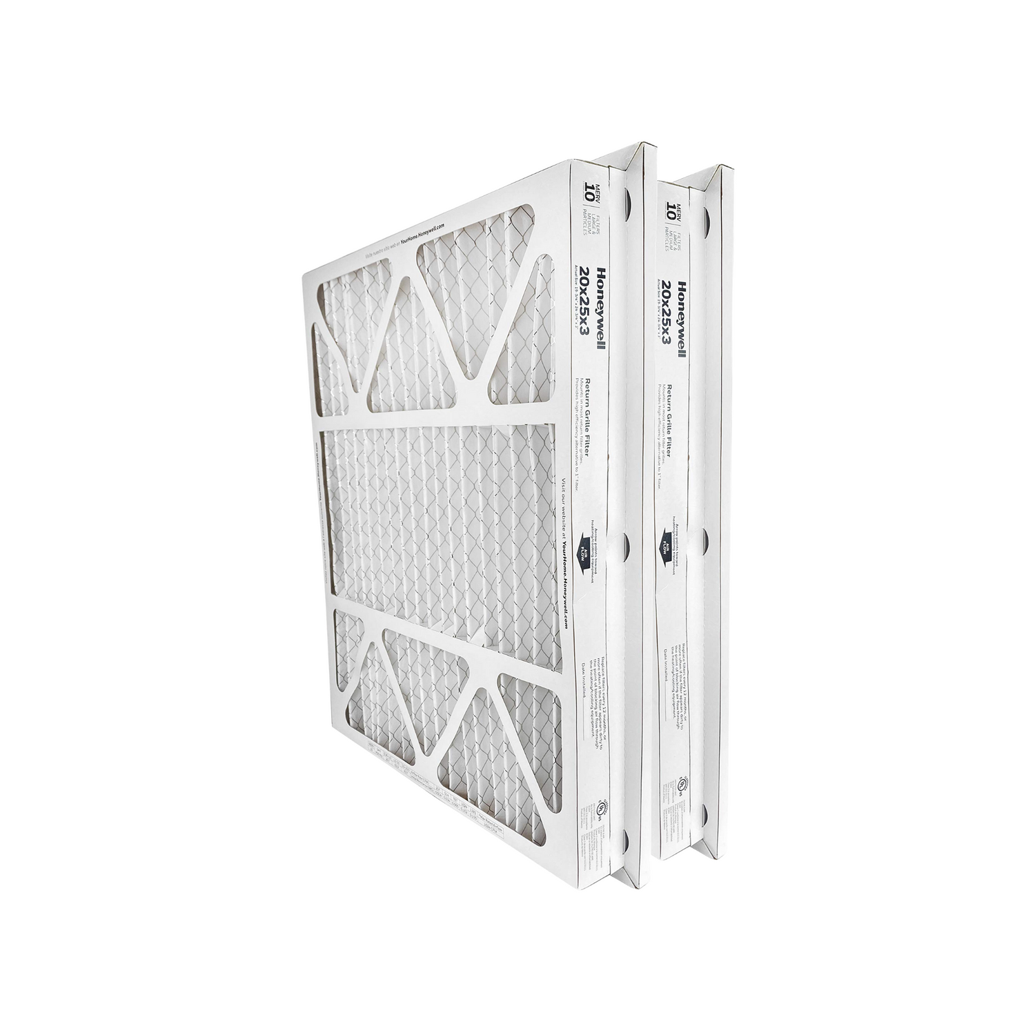 Honeywell FC40R1011 - Merv 10 Return Grille Media Air Filter, .12 at 300 FPM Static Pressure Drop, 20"x25"x4", 1450 Cfm Max Airflow Capacity