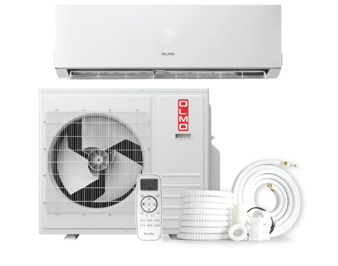 OLMO Sierra Series, R32 Mini Split, 36,000 BTU 230V Single Zone 3 Ton High Wall Air Conditioner and Heat Pump, Ductless Inverter System, 20 SEER Single Head, with WI-FI and 16FT Installation Kit Included