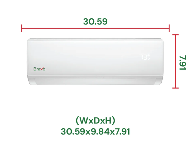 Bravo Roma Single Zone Wall Mount, 3 Ton Mini Split AC and Heat Pump, R32, 36,000 BTU Wall Mount Ductless Mini Split, 17 SEER Inverter System, 230V/60HZ, Single Head, Smart app, 13ft Installation Kit Included