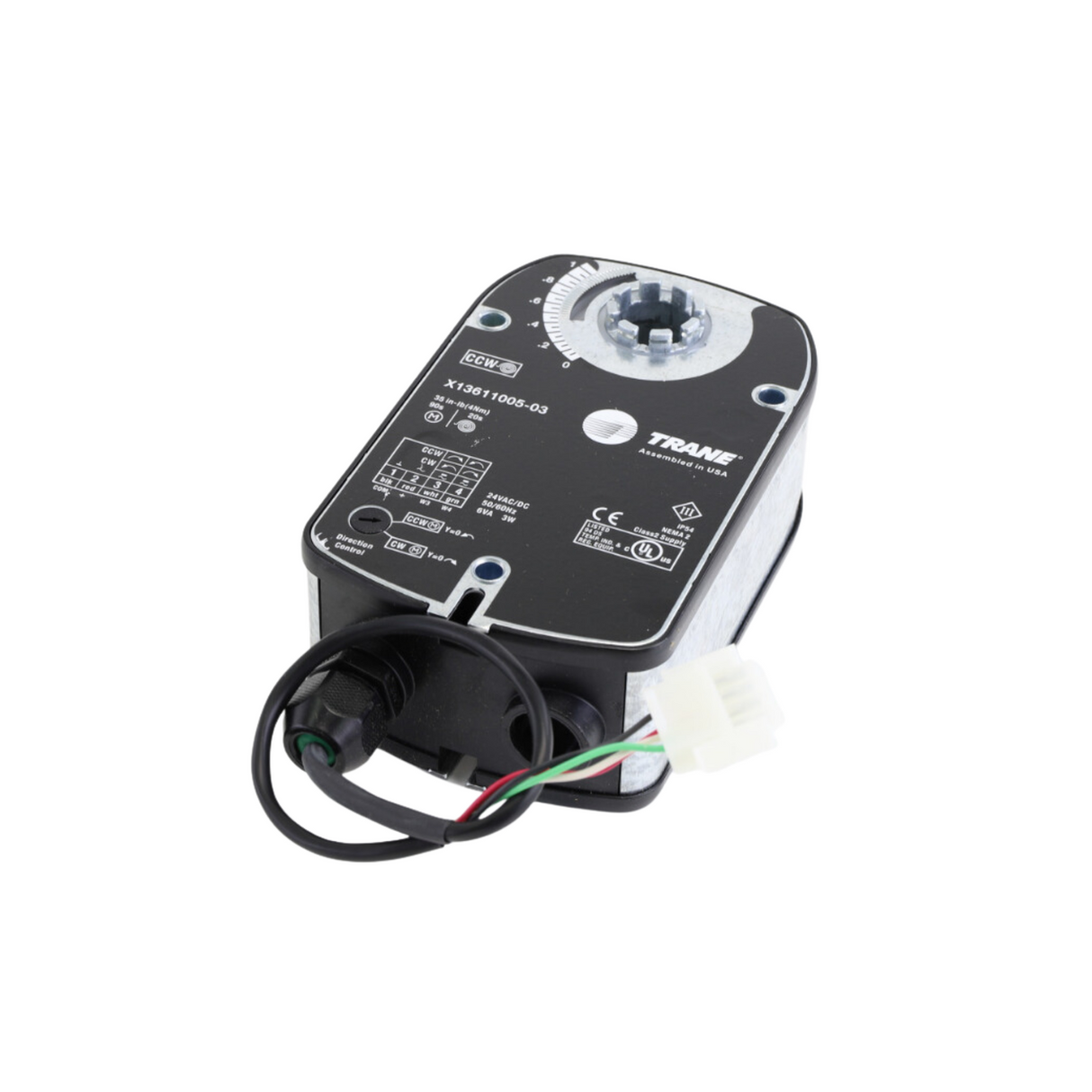 Trane ACT0338 24V, 9" Lead, 35InLbs S/R 90 DCA, Actuator