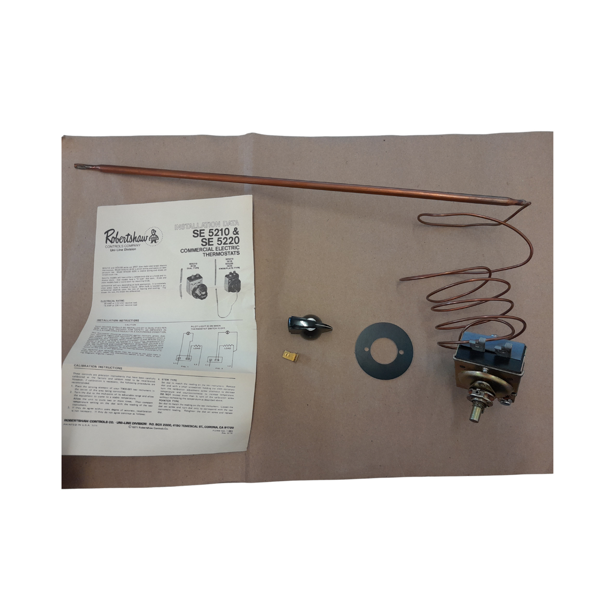 Uni Line Of North America (Robertshaw) 5210-072 Commercial Electric Thermostat