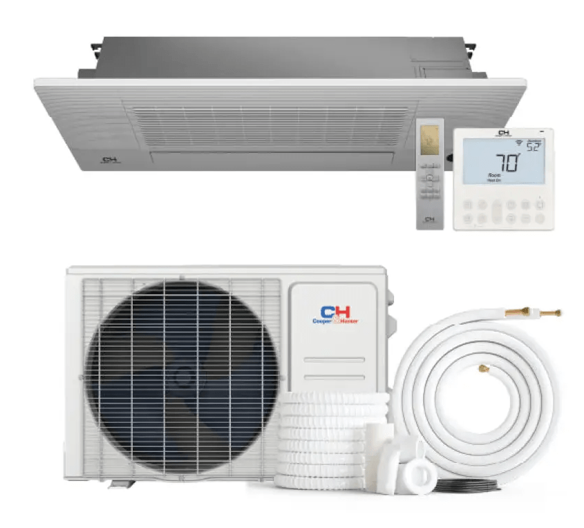 Cooper&Hunter 18,000 BTU 1.5 TON, One Way Ceiling Cassette, Air Conditioning Unit for Heat Pump, Mini Split Inverter, R454B, 22.2 SEER, 208/230V, Includes Installation Kit
