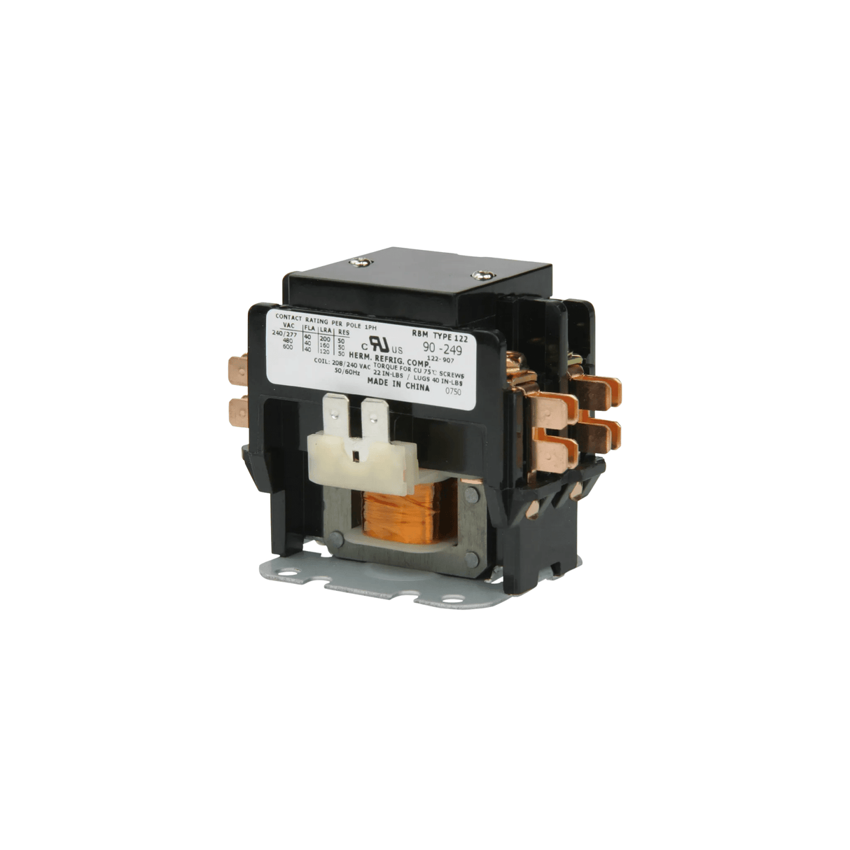 Copeland Comfort Control (White Rodgers) 90 - 249 208/240 V 40 A 2 - Pole Contactor