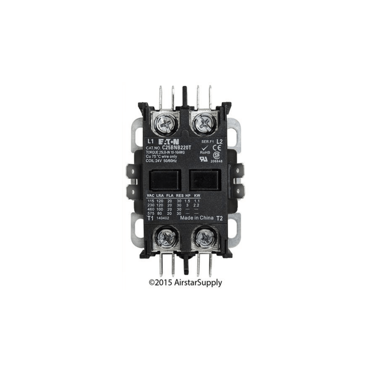 Cutler Hammer - Eaton C25BNB220T 24 V 20 A 2 - Pole Contactor