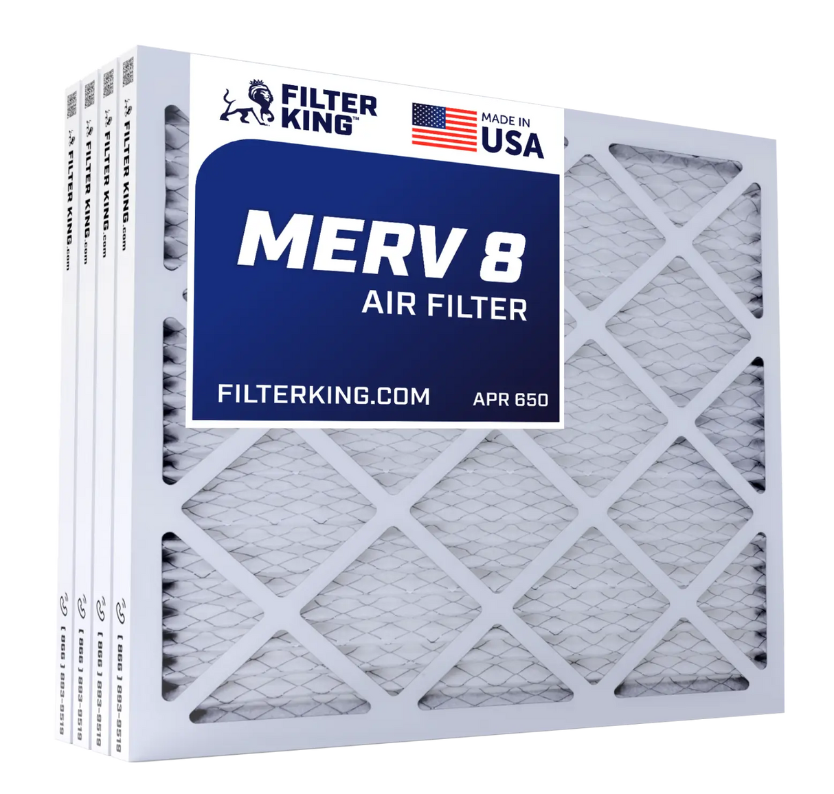 16x25x4 Pleated Air Filter Merv 8 (2-Pack) AC Furnace Air Filters