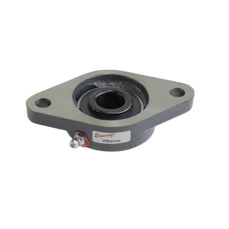 Browning VF2S-212 AH 3/4" Bore Diameter, Standard Duty Two Bolt Flange Cast Iron, 2611 lbf Load Capacity, Ball Bearing with Setscrew Locking and Contact and Flinger Seal for Air Handler Application