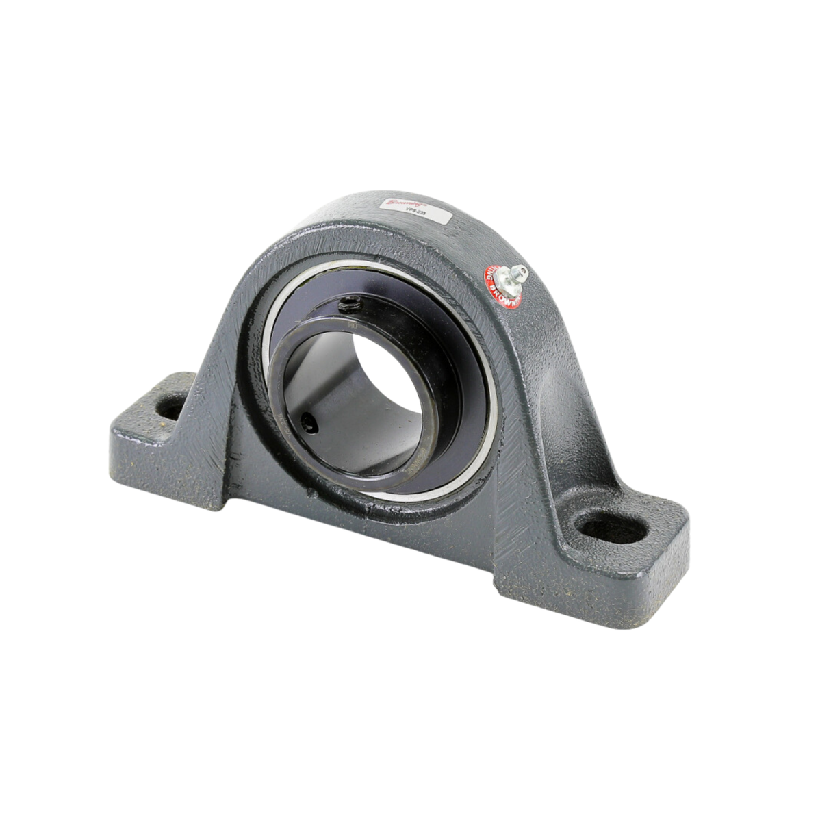 Browning VPS-235 2 3/16" Bore Diameter, Standard Duty Cast Iron Low Base Pillow Block, 9752 lbf Load Capacity, Ball Bearing with Setscrew Locking and Contact and Flinger Seal