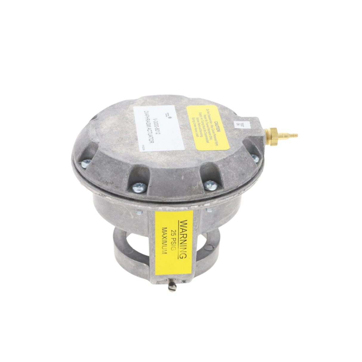 Johnson Controls V-3000-8012 Pneumatic Valve Actuator with 1/4" or 5/32" Outside Diameter Barbed Air Connection (3-6 PSI, 4-8 PSI, or 9-13 PSI range depending on Spring Kit used) and Exposed Yoke
