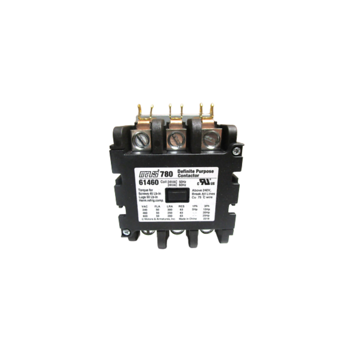 MARS 61460 24 V 50 A 3-Pole Contactor
