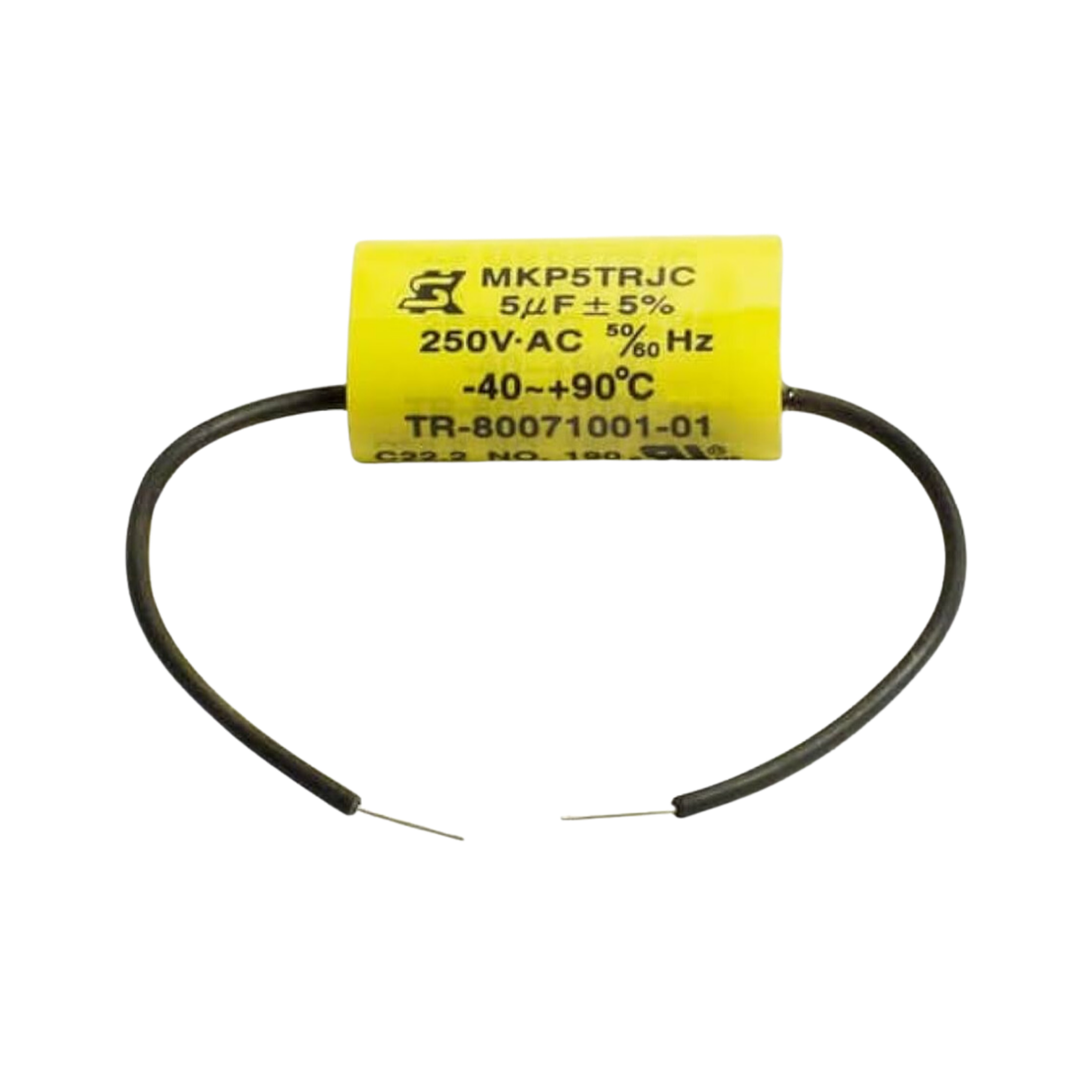 Taco 007-002RP 250V, 5 MFD, Round Capacitor