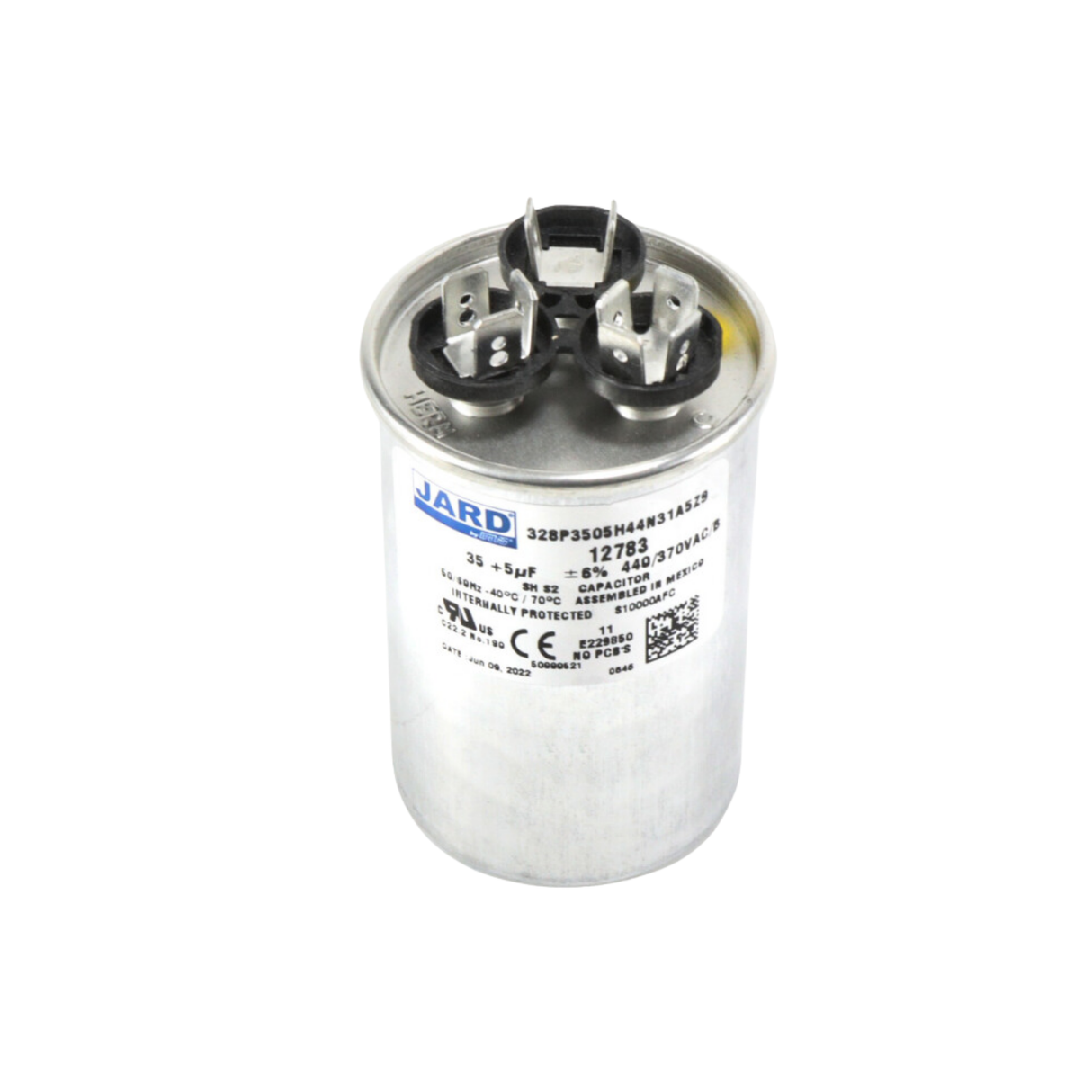 MARS 12783 440/370 V 50/60 Hz 35/5 MFD Round Dual Run Capacitor