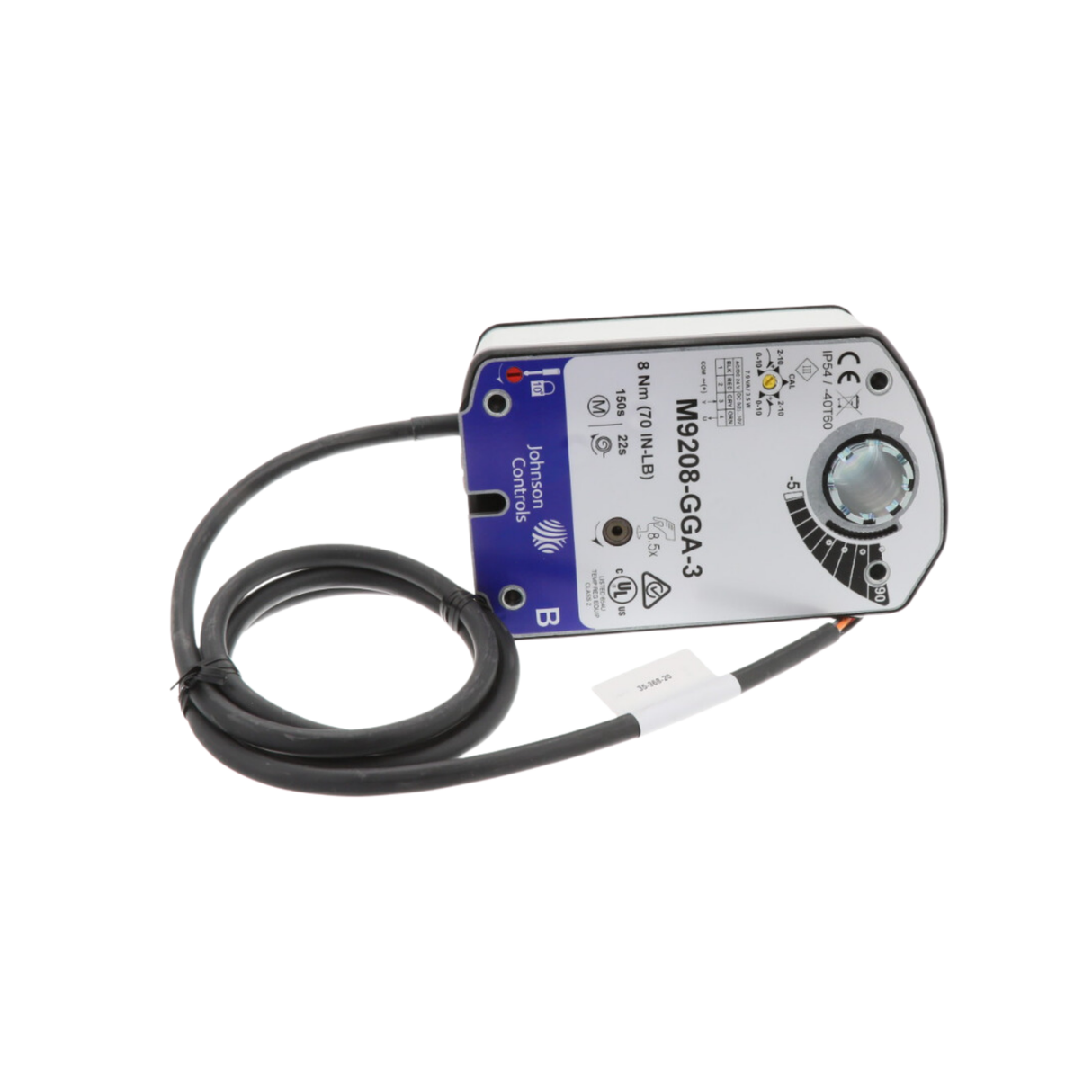 Johnson Controls M9208-GGA-3 24VAC, 24VDC Supply Voltage, Actuator with 48" Appliance Cable with Integral 3/8" FMC Connector