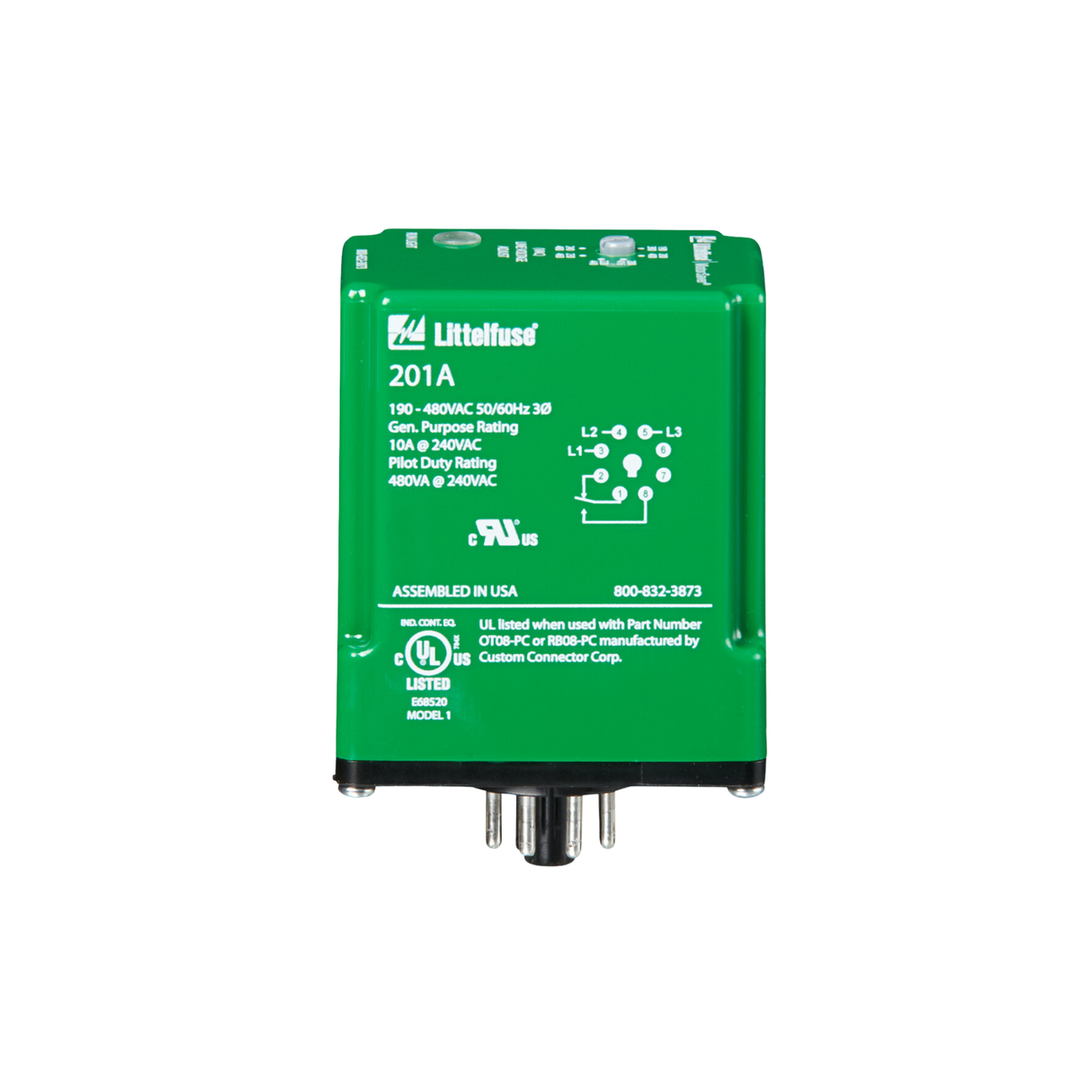 Littelfuse 201A 190/480 VAC 50/60 Hz Voltage Monitoring Relays