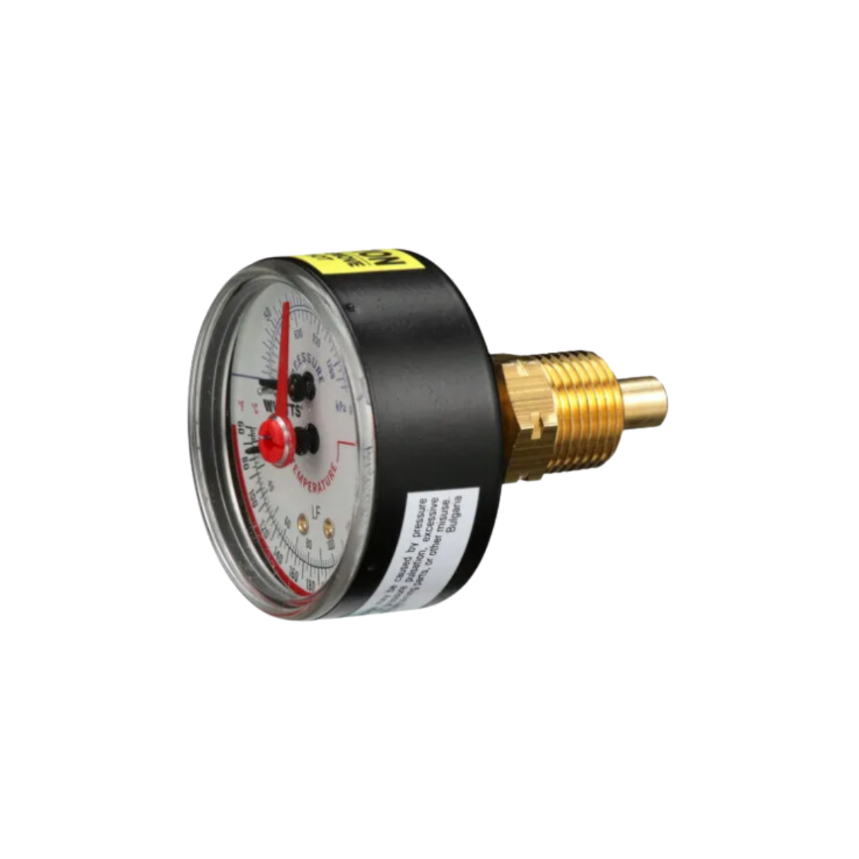 Watts 01216621/2" Male NPT 60 to 320 Degrees F 0 to 200 PSI Pressure And Temperature Gauge