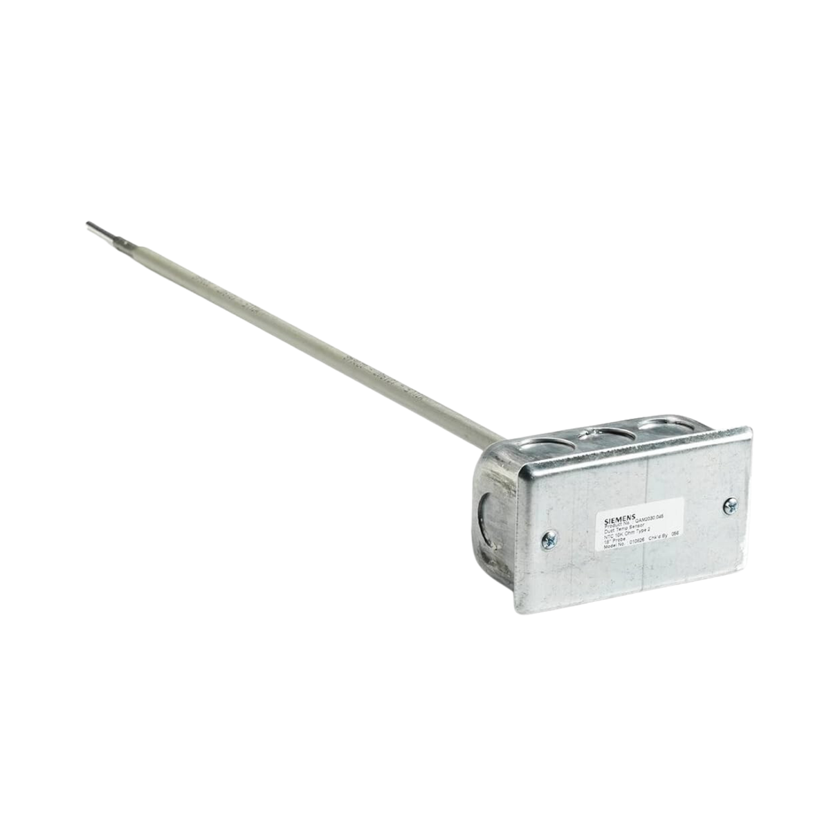 Siemens Building Technology QAM2030.010 4' Leads -40 to 180 Degrees F 10K Ohm Type 2 Thermistor Duct Temperature Sensor