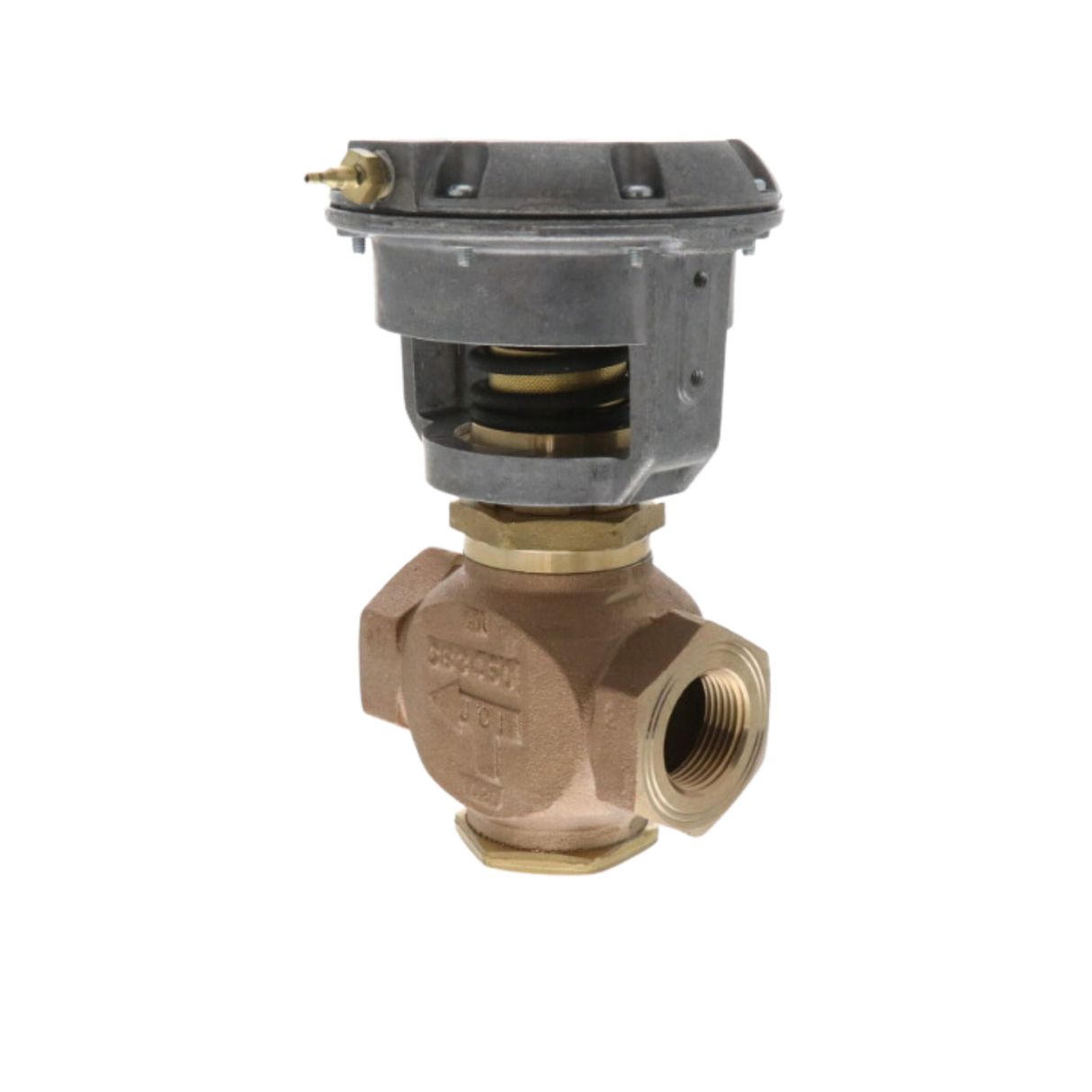 Johnson Controls VG7441LT+3008E 3/4" NPT Connection Size, 2 Way, Equal Percentage Flow, Valve Assembly with 9PSI - 13PSI Spring Range Spring Return Exposed Pneumatic Actuator