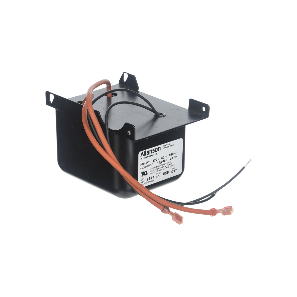 Allanson Transformers 2741-658 Primary Voltage 120 VAC, Secondary Voltage 10000 VAC Ignition Transformer