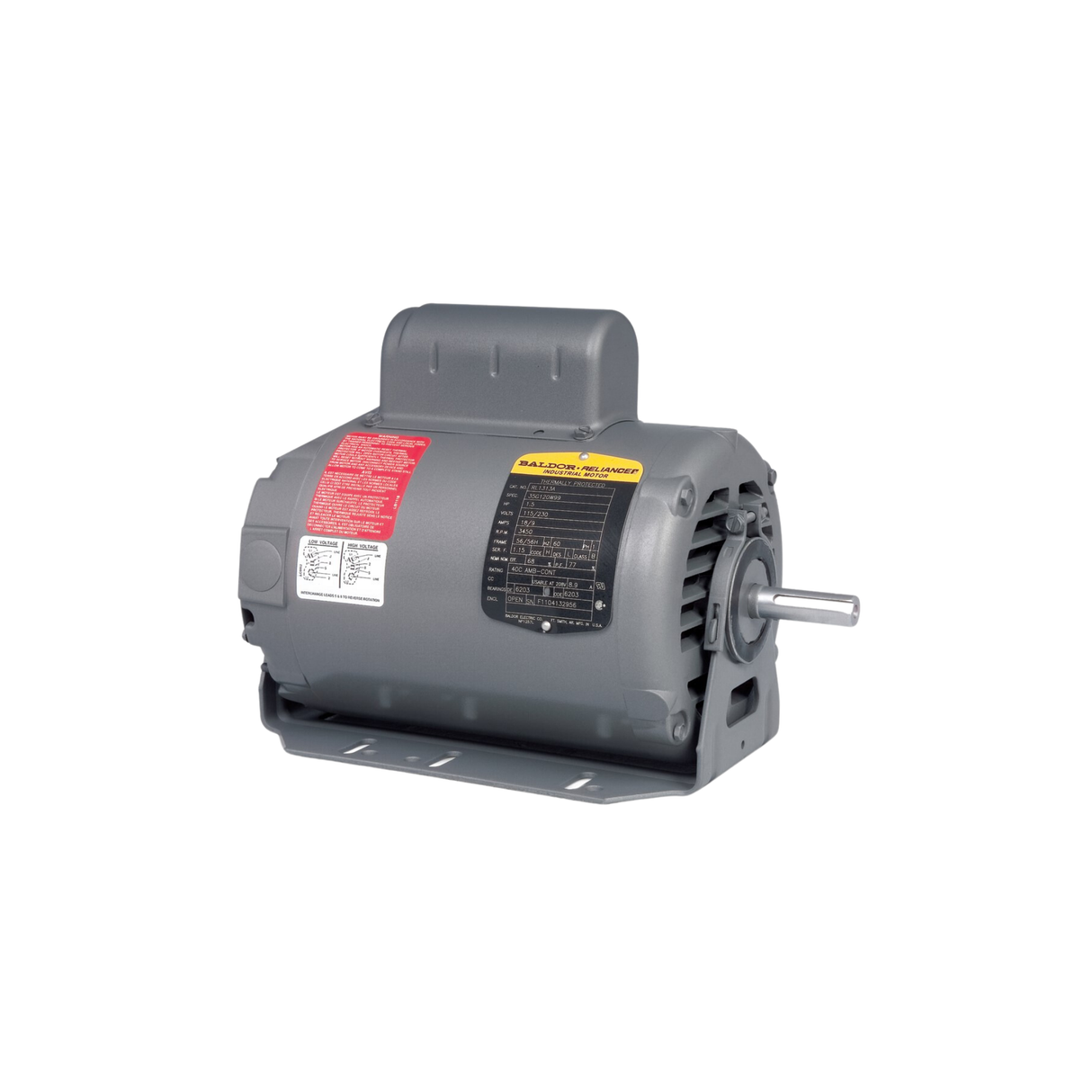 Baldor Motor RL1307A277 277 V 4.2 A 1725 RPM 3/4 HP Reversible Motor