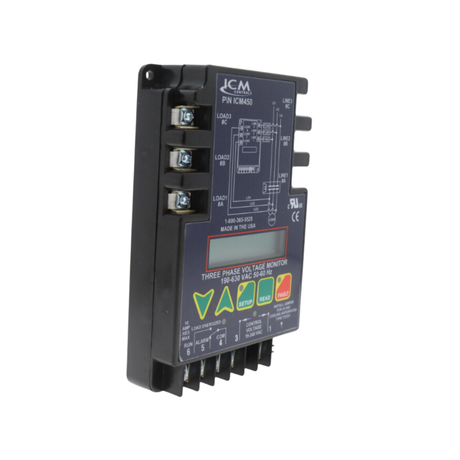 ICM Controls ICM450A+ 190-600VAC, 50-60 Hertz, Programmable, Three Phase Line Voltage Monitor