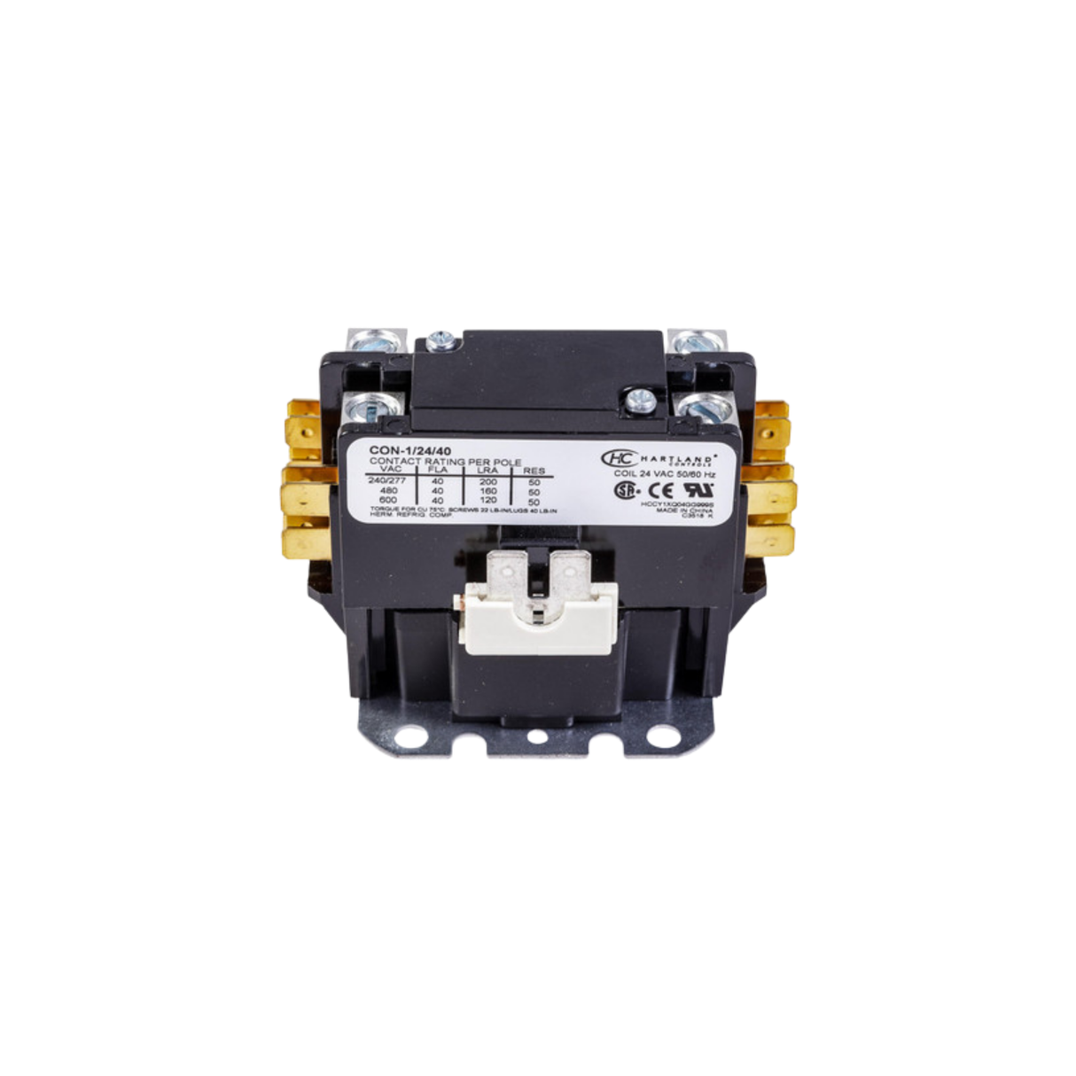 Hartland Controls CON-1/24/40 24 V 40 A Contactor