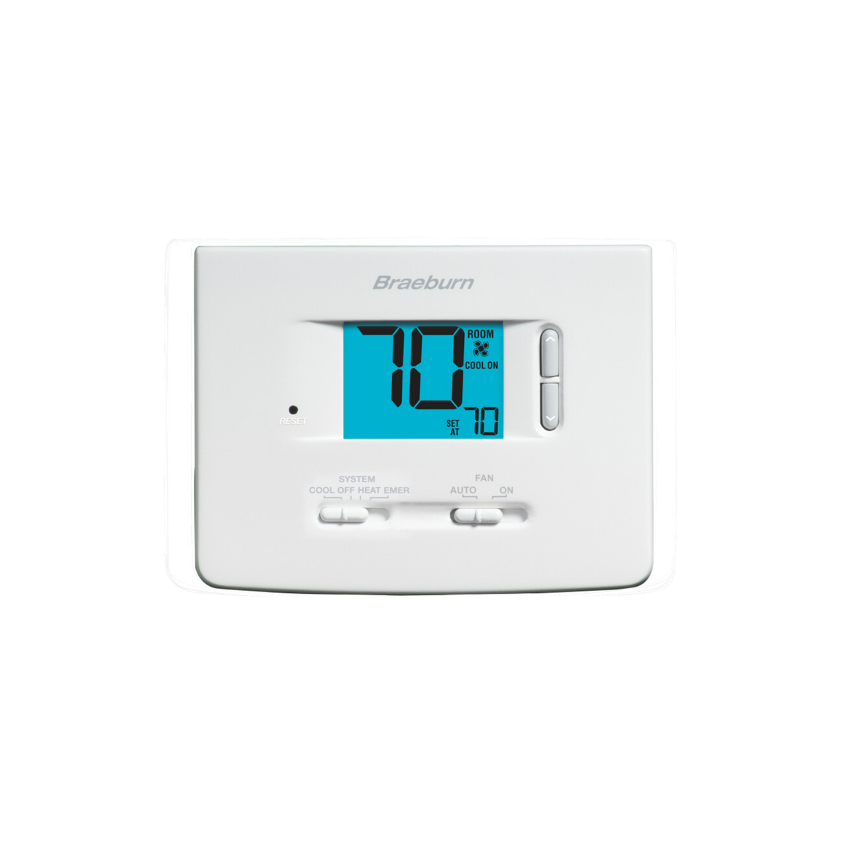 Braeburn Systems 1220NC 45 to 90 Degrees F 2 Heat / 1 Cool Non-Programmable thermostat