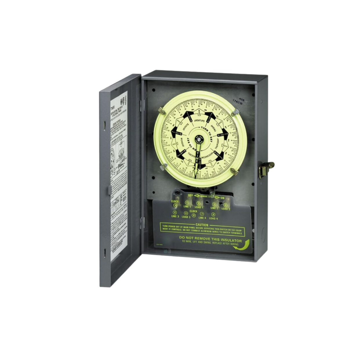 Intermatic T7802B 208-277 VAC 60 Hz 7-Day 2 NO, 2 NC Mechanical Time Switch