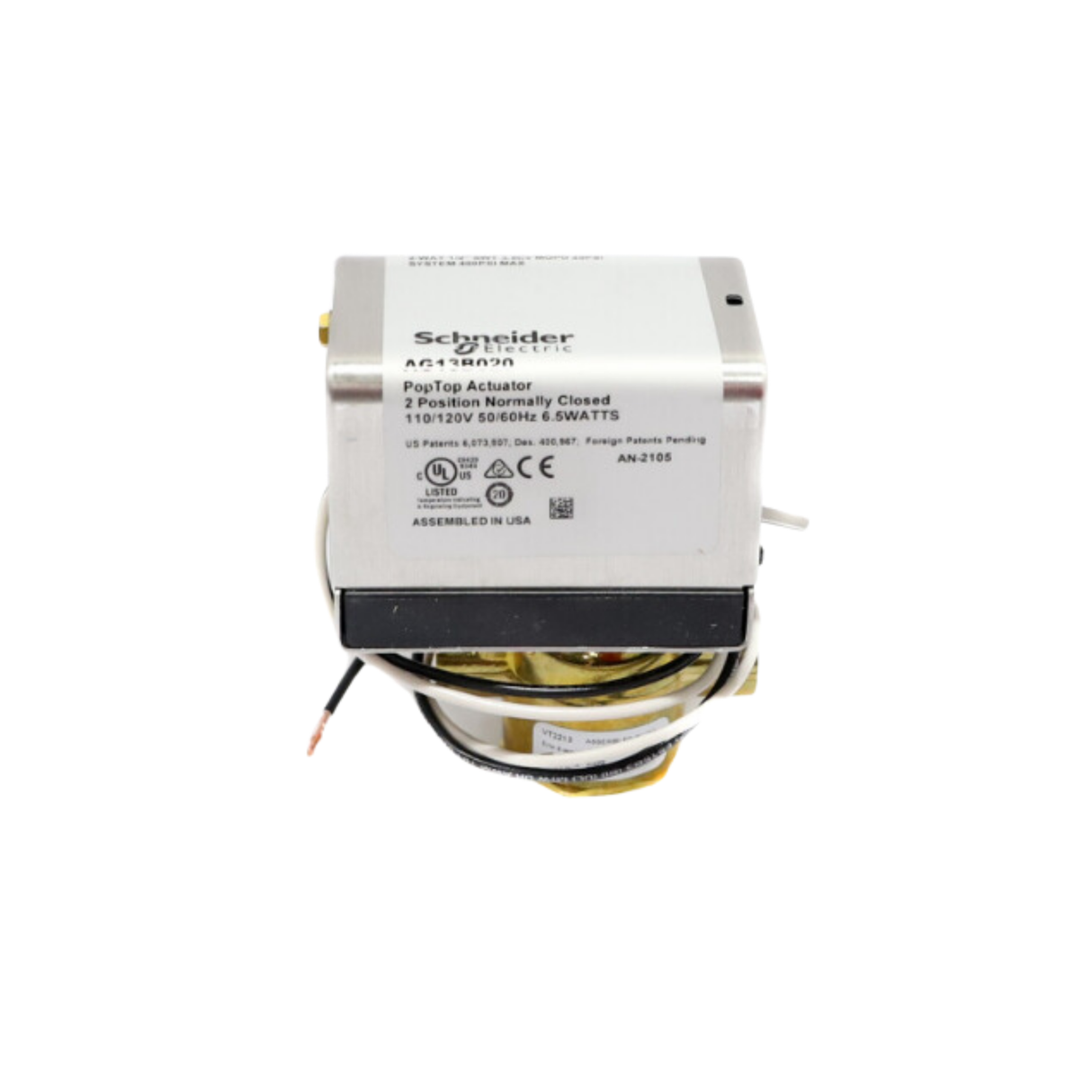 Schneider Electric (Erie) VT2213G13B020 1/2" Sweat, 120VAC, 2-Way, 3.5 Cv, 2 Position, Spring Return, Normally Closed, Zone, Valve