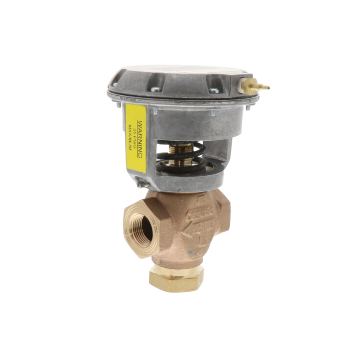 Johnson Controls VG7842LT+3008E 3/4" NPT Connection Size, 3 Way Mixing, Linear Flow, Valve with 9PSI - 13PSI Spring Range Spring Return Exposed Pneumatic Actuator