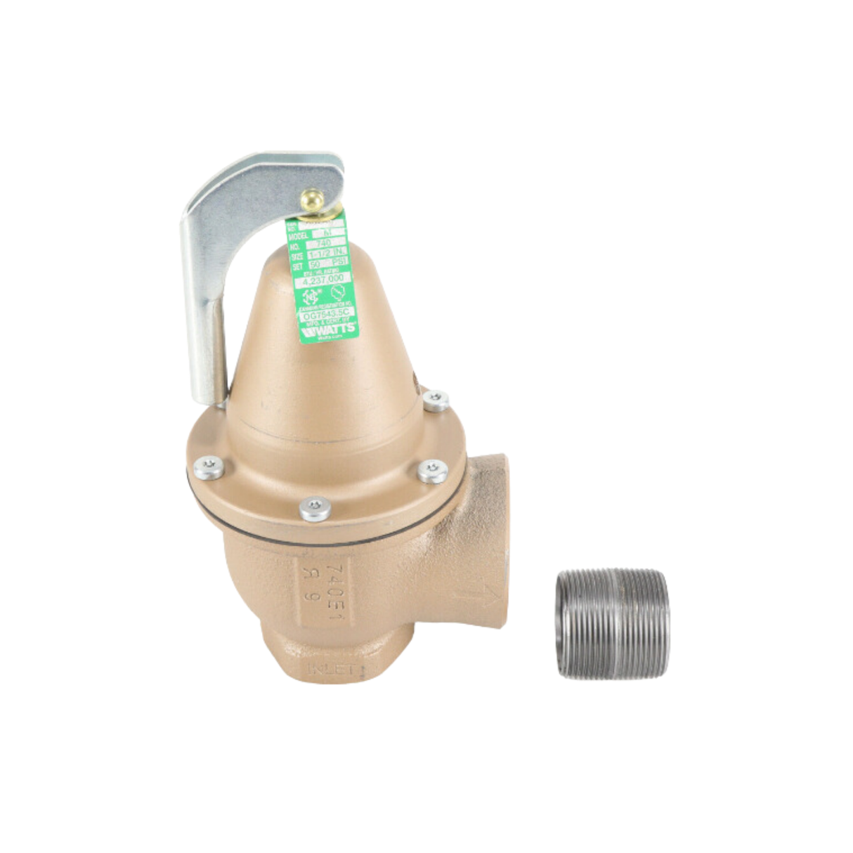 Laars Heating Systems RA2138604 1.5" NPT Female 150 PSI 4237000 BTU/hr Stainless Steel Relief Valve