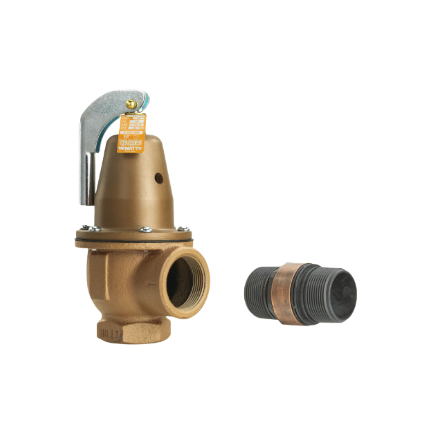 Watts F383020 740 Series, 1 1/4" x 1 1/2" NPTF Connection, 20 PSI Max, 2105000 BTU/hr, Relief Valve