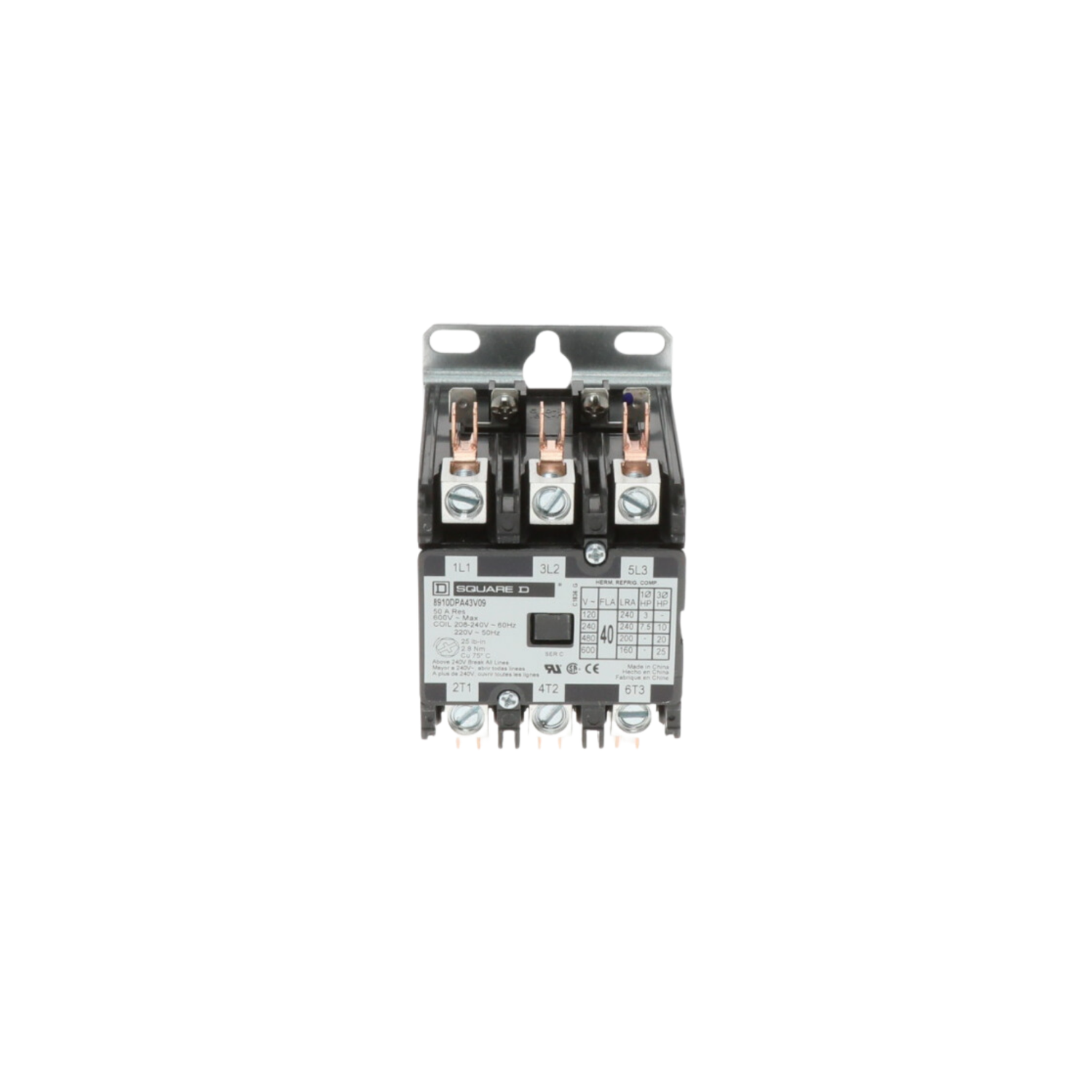 Schneider Electric (Square D) 8910DPA43V09 208-240V, 40A, 3 Pole, Contactor