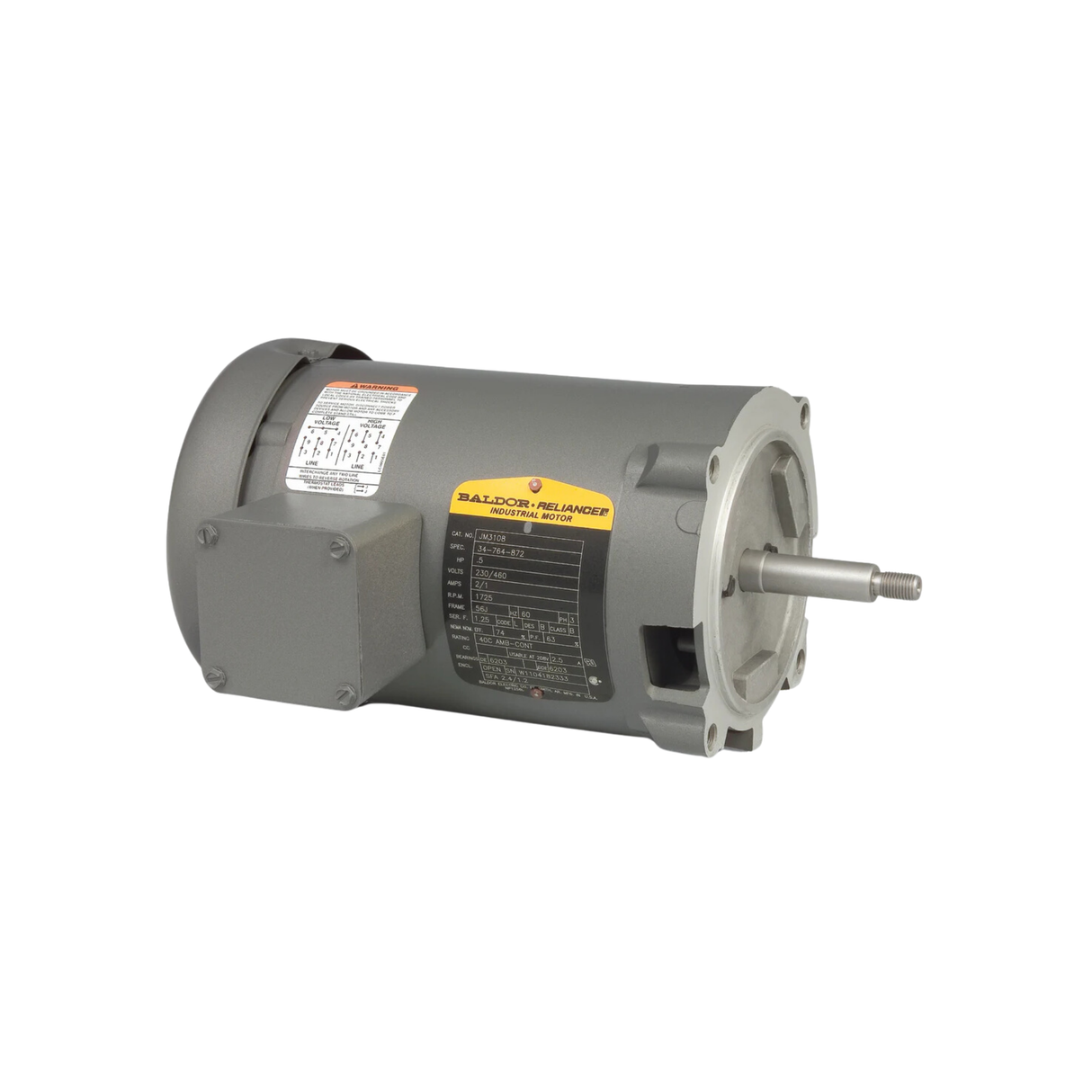 Baldor Motor JM3154 208-230/460 V 60 Hz 1725 RPM 1 1/2 HP Pump Motor