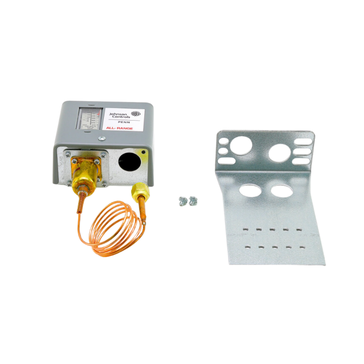 Johnson Controls P70AA-400 1/4" Flare Nut Connection Size, 36" Capillary Size, SPST, Close High Open Low, High Pressure Control