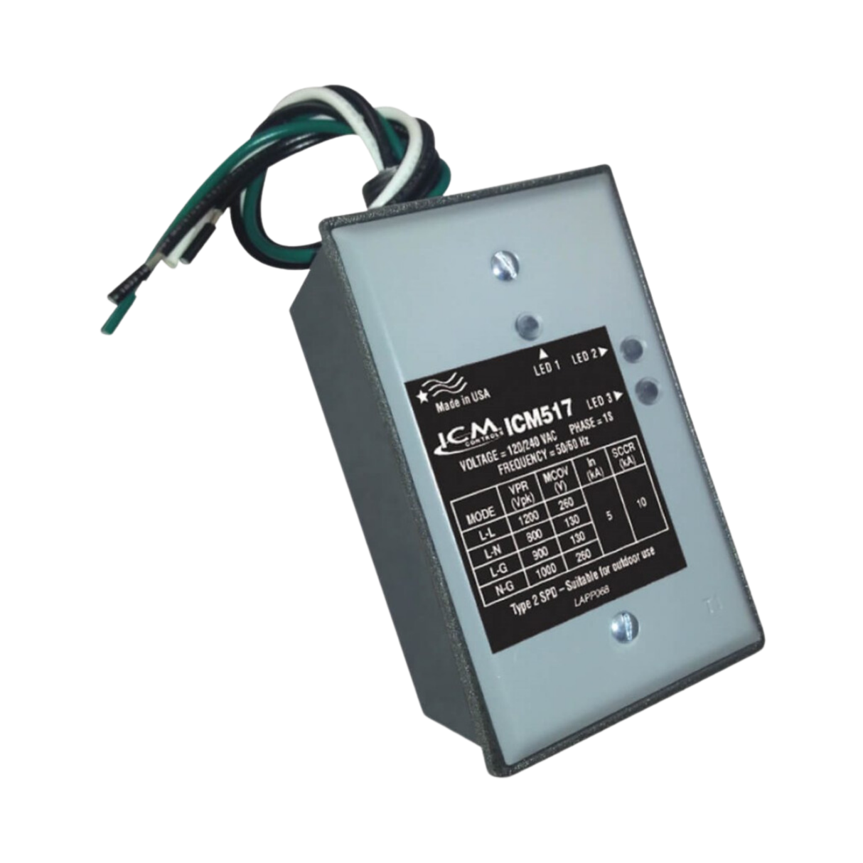 ICM Controls ICM517A 120/240V, 100,000A Max Surge Current, 1 Phase, Surge Protection Device