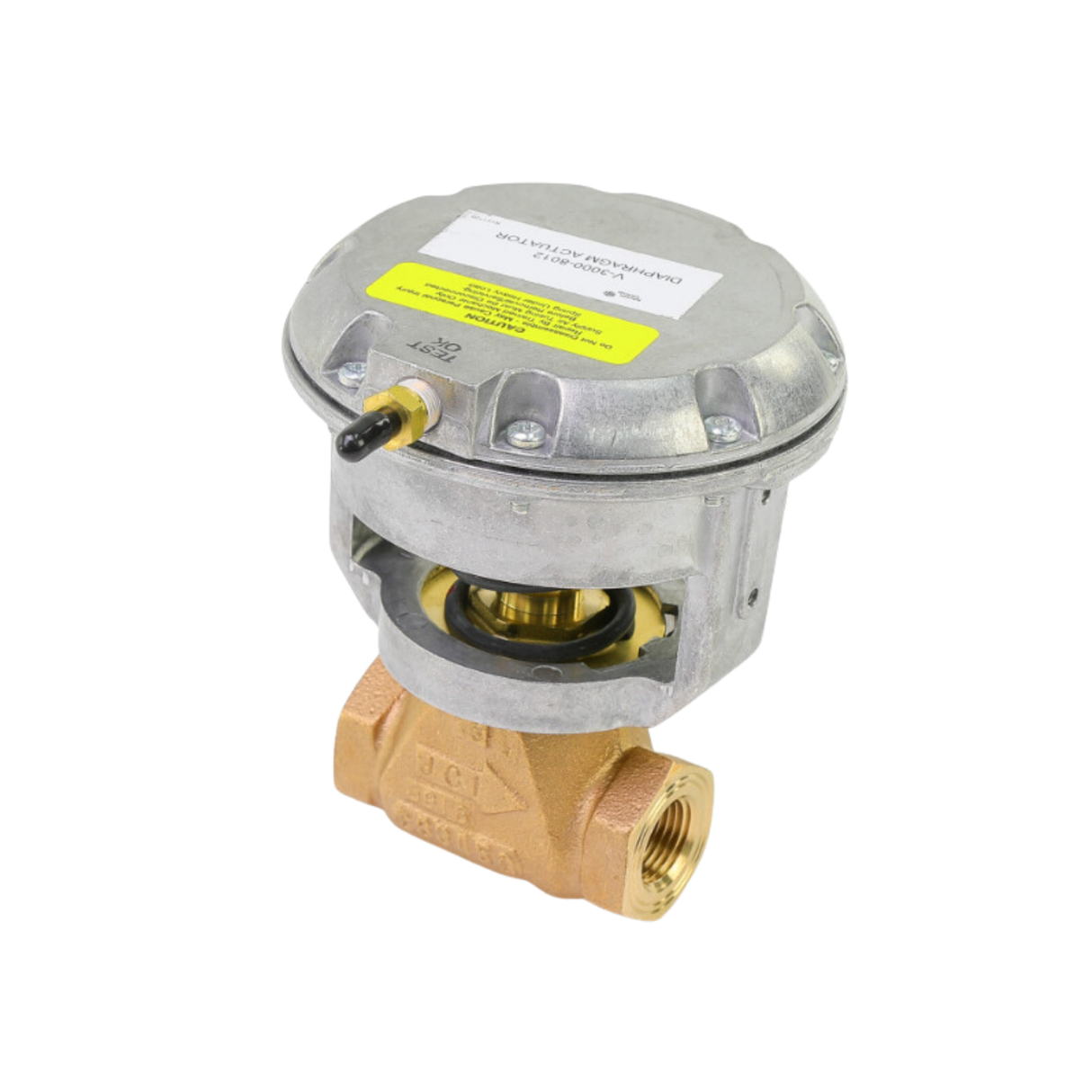 Johnson Controls VG7241ET+3008B 1/2" NPT Connection Size, 2 Way, Equal Percentage Flow, Valve Assembly with 3PSI - 6PSI Spring Range Spring Return Exposed Pneumatic Actuator