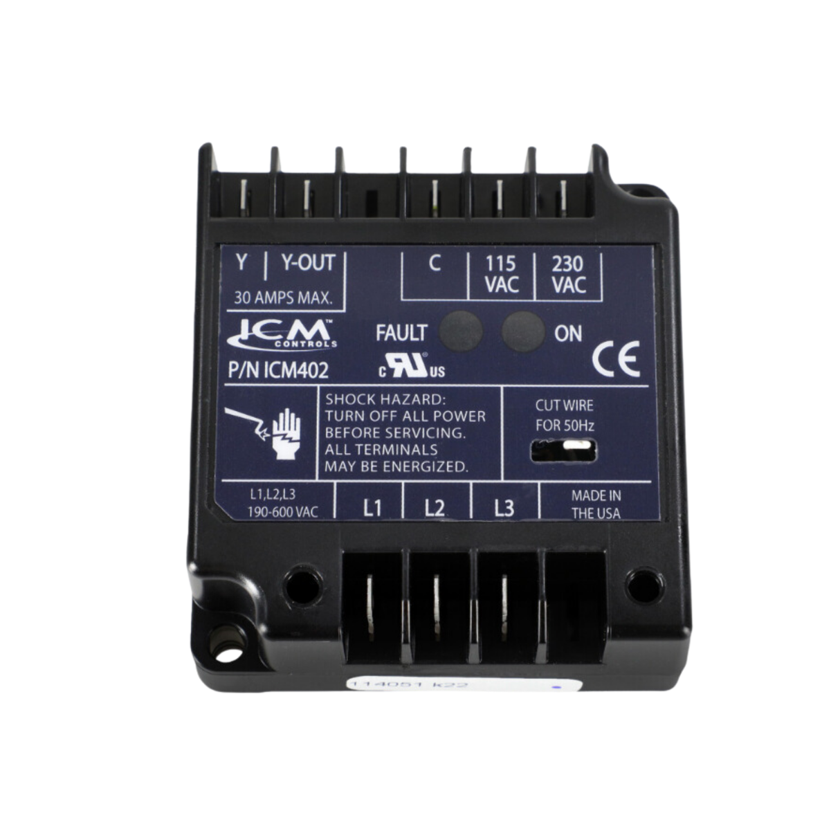 ICM Controls ICM402 190-600VAC, SPST Normally Open Relay, Three Phase Line Voltage Monitor with Automatic Reset from a Fault Condition