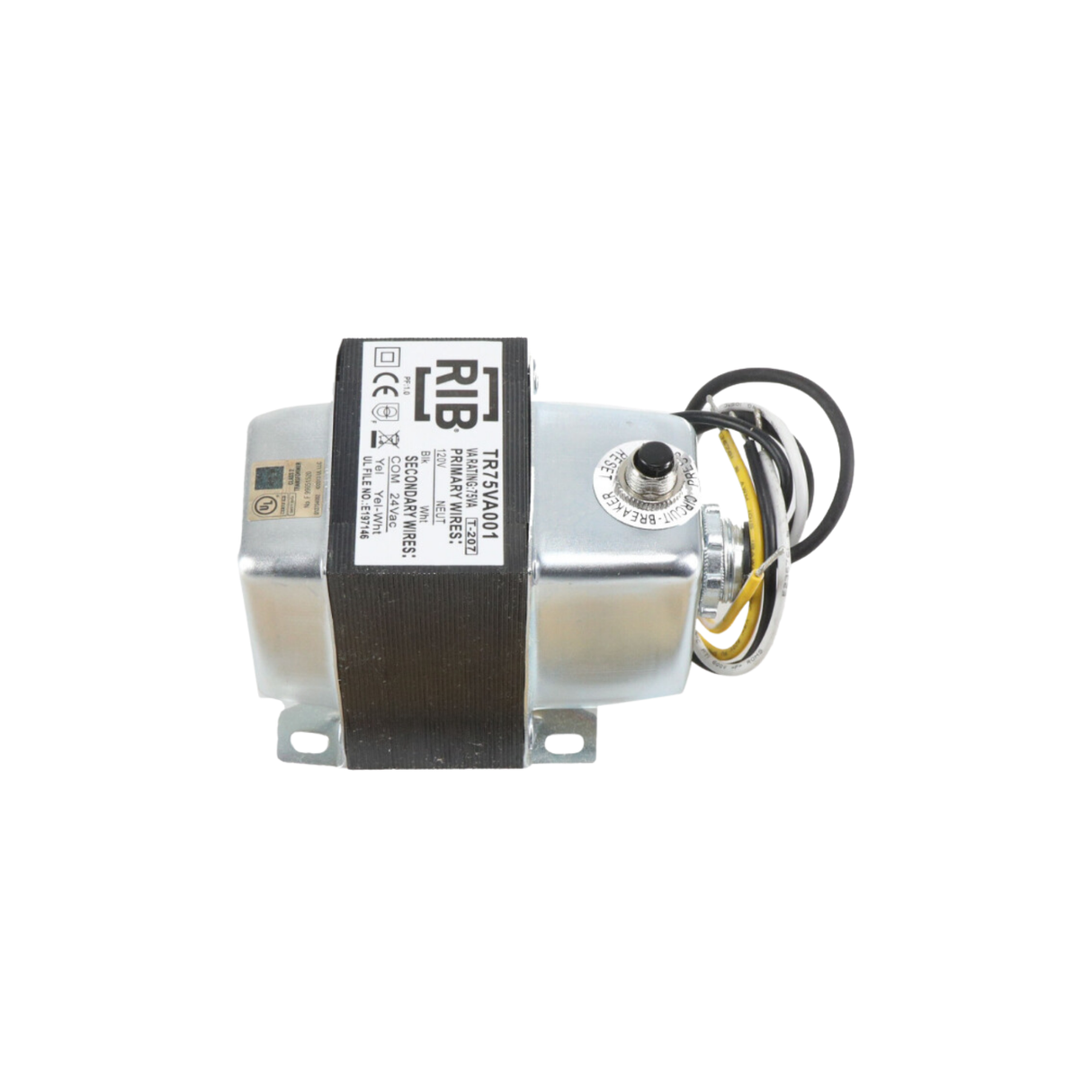 Functional Devices TR75VA001 Primary Voltage 120 VAC, Secondary Voltage 24 VAC @ 75 VA Transformer