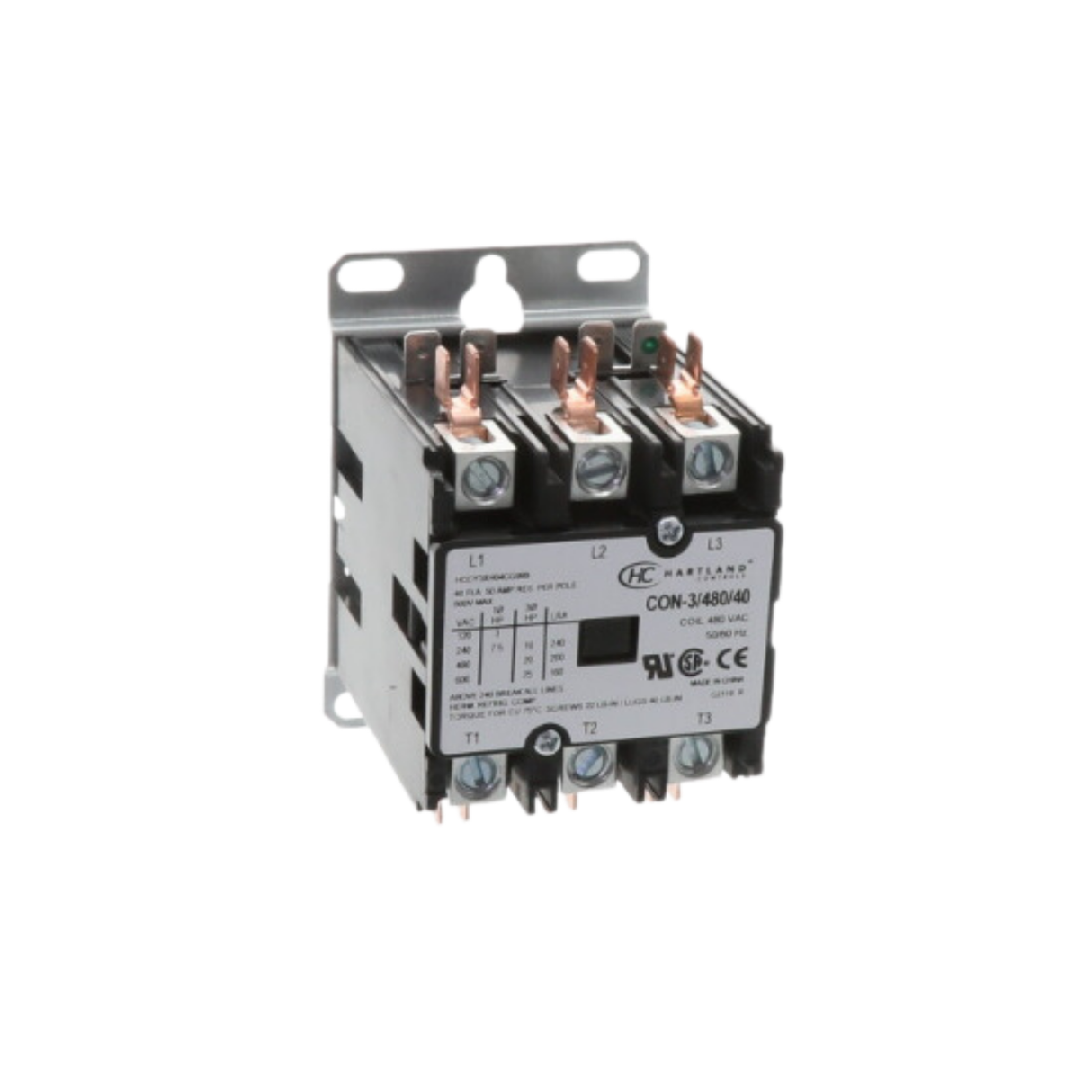 Hartland Controls CON-3/480/40 480 VAC 50/60 Hz 3-Pole Contactor