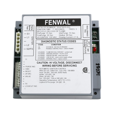 Fenwal 35-673915-553 24V, 15s Pre-Purge, 15s Inter-Purge, 40s Heat Up, Ignition Module Control