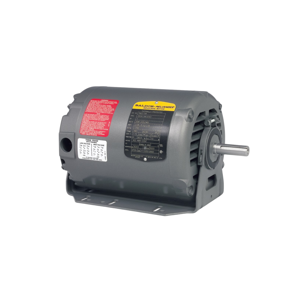 Baldor Motor RM3108A 230/460 V 60 Hz 1725 RPM 1/2 HP Fan Motor